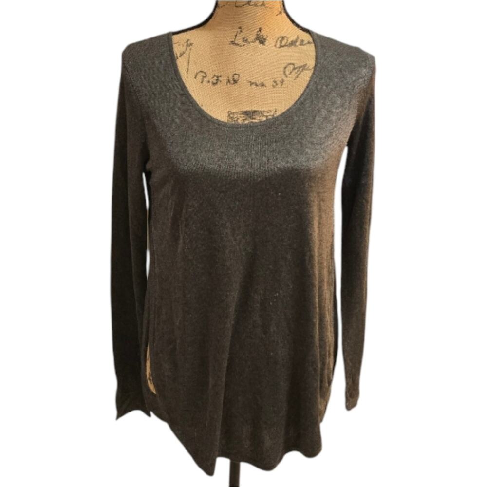 THEORY Women's Charcoal Long Sleeve Sweater Top Size Small